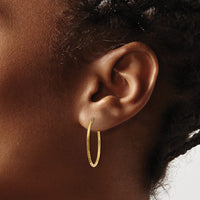 Load image into Gallery viewer, 14k 1.0mm Diamond-cut Endless Hoop Earring
