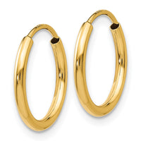 Load image into Gallery viewer, 14k 1.2mm Polished Round Endless Hoop Earrings
