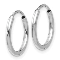 Load image into Gallery viewer, 14k White Gold 1.2mm Polished Endless Hoop Earrings
