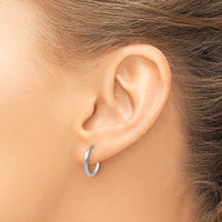 Load image into Gallery viewer, 14k White Gold 1.2mm Polished Endless Hoop Earrings
