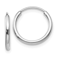 Load image into Gallery viewer, 14k White Gold 1.2mm Polished Endless Hoop Earrings
