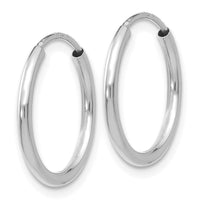 Load image into Gallery viewer, 14k White Gold 1.2mm Polished Endless Hoop Earrings
