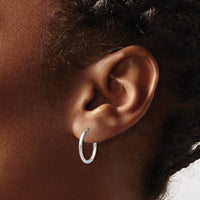Load image into Gallery viewer, 14k White Gold 1.2mm Polished Endless Hoop Earrings
