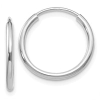 Load image into Gallery viewer, 14k White Gold 1.2mm Polished Endless Hoop Earrings
