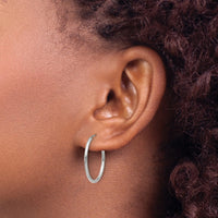 Load image into Gallery viewer, 14k White Gold 1.2mm Polished Endless Hoop Earrings
