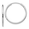 14k White Gold 1.2mm Polished Endless Hoop Earrings