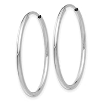 Load image into Gallery viewer, 14k White Gold 1.2mm Polished Endless Hoop Earrings
