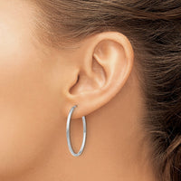 Load image into Gallery viewer, 14k White Gold 1.2mm Polished Endless Hoop Earrings

