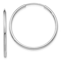 Load image into Gallery viewer, 14k White Gold 1.2mm Polished Endless Hoop Earrings
