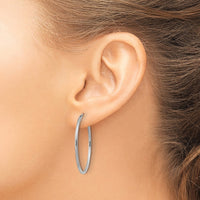 Load image into Gallery viewer, 14k White Gold 1.2mm Polished Endless Hoop Earrings
