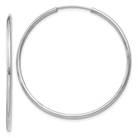 Load image into Gallery viewer, 14k White Gold 1.2mm Polished Endless Hoop Earrings
