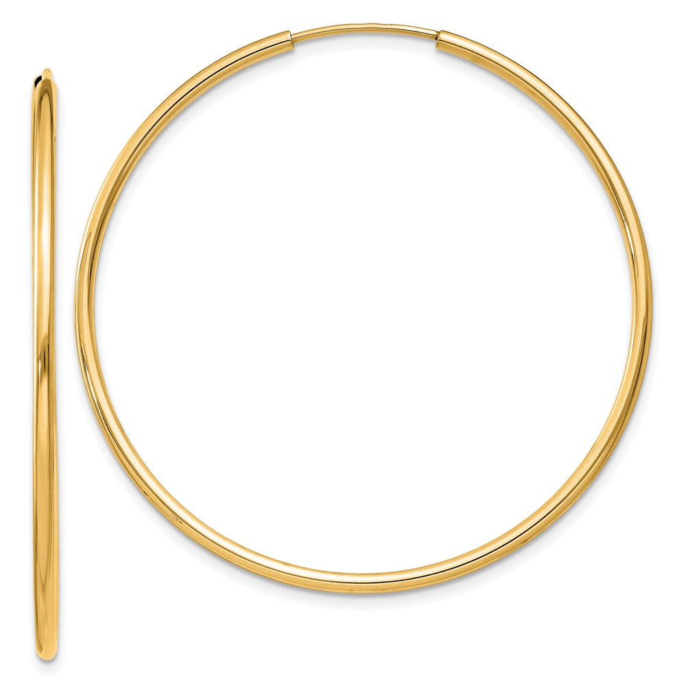 14k 1.2mm Polished Round Endless Hoop Earrings
