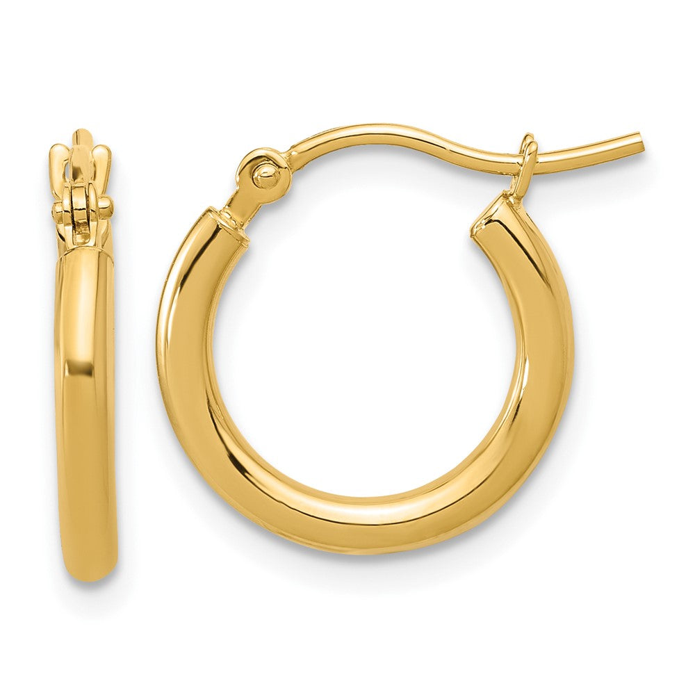 14k Polished 2x15mm Polished Hoop Earrings