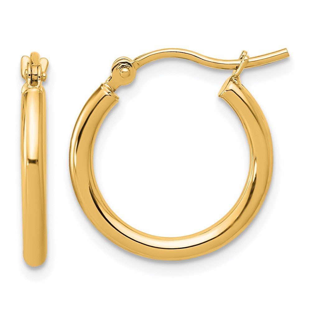 14k Polished 2x17.5mm Polished Hoop Earrings