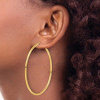 Load image into Gallery viewer, 14k Polished 2x55mm Polished Hoop Earrings
