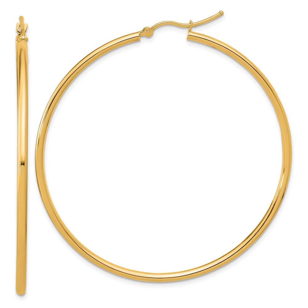 14k Polished 2x55mm Polished Hoop Earrings