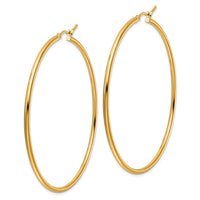 Load image into Gallery viewer, 14k Polished 2x60mm Polished Hoop Earrings
