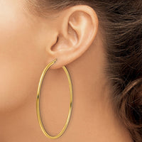 Load image into Gallery viewer, 14k Polished 2x60mm Polished Hoop Earrings
