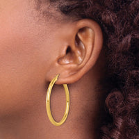 Load image into Gallery viewer, 14k Polished 3mm Polished Hoop Earrings
