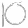 14k White Gold Polished 3mm Polished Hoop Earrings