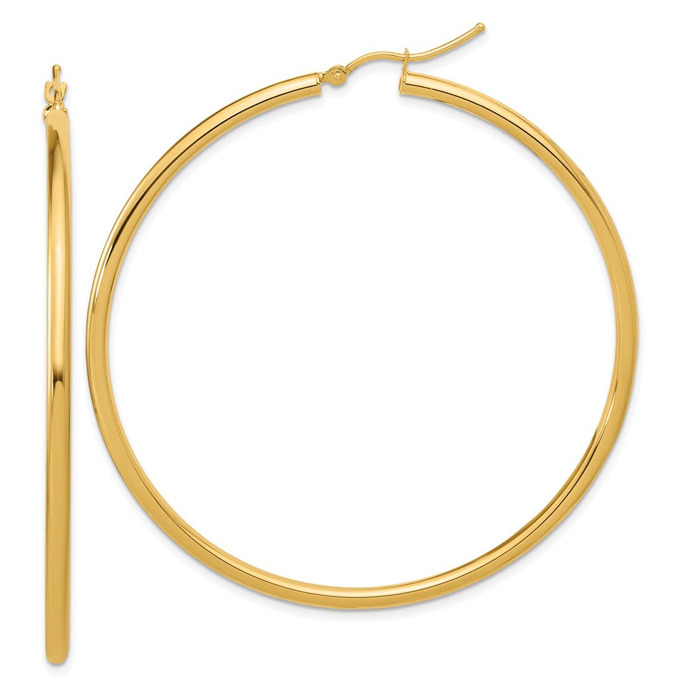 14k Polished 2.5mm Polished Hoop Earrings