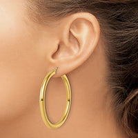 Load image into Gallery viewer, 14k Polished 4mm Polished Hoop Earrings

