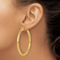 Load image into Gallery viewer, 14k Polished 4mm Polished Hoop Earrings
