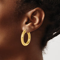 Load image into Gallery viewer, 14k Polished 5mm Polished Hoop Earrings
