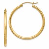 14k Satin and D/C 2mm Round Tube Hoop Earrings