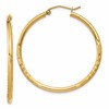 14k Satin and D/C 2mm Round Tube Hoop Earrings