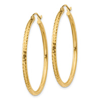 Load image into Gallery viewer, 14k Diamond-cut 2mm Round Tube Hoop Earrings
