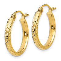 Load image into Gallery viewer, 14k D/C 2.8x18mm Hollow Hoop Earrings
