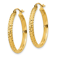 Load image into Gallery viewer, 14k D/C 2.8x25mm Hollow Hoop Earrings
