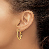 Load image into Gallery viewer, 14k D/C 2.8x25mm Hollow Hoop Earrings
