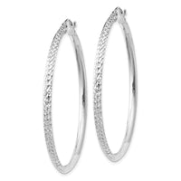 Load image into Gallery viewer, 14k WG Knife Edge D/C Hollow Hoop Earrings
