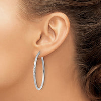 Load image into Gallery viewer, 14k WG Knife Edge D/C Hollow Hoop Earrings

