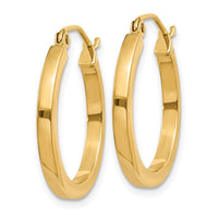 Load image into Gallery viewer, 14k 2mm Square Tube Hoop Earrings
