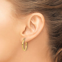 Load image into Gallery viewer, 14k 2mm Square Tube Hoop Earrings
