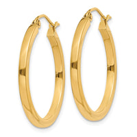 Load image into Gallery viewer, 14k 2mm Square Tube Hoop Earrings
