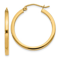 Load image into Gallery viewer, 14k 2mm Square Tube Hoop Earrings
