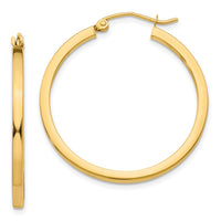 Load image into Gallery viewer, 14k 2mm Square Tube Hoop Earrings
