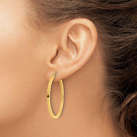 Load image into Gallery viewer, 14k 2mm Square Tube Hoop Earrings
