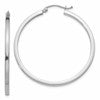 14k White Gold 2mm Square Tube Hoop Earrings