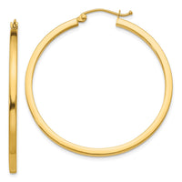 Load image into Gallery viewer, 14k 2mm Square Tube Hoop Earrings
