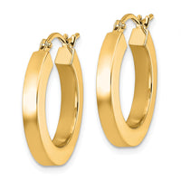 Load image into Gallery viewer, 14k 3mm Polished Square Hoop Earrings
