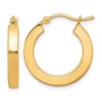 Load image into Gallery viewer, 14k 3mm Polished Square Hoop Earrings
