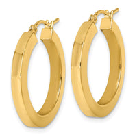 Load image into Gallery viewer, 14k 3mm Polished Square Hoop Earrings
