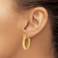 Load image into Gallery viewer, 14k 3mm Polished Square Hoop Earrings
