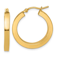 Load image into Gallery viewer, 14k 3mm Polished Square Hoop Earrings
