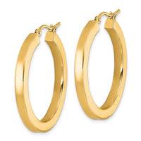 Load image into Gallery viewer, 14k 3mm Polished Square Hoop Earrings
